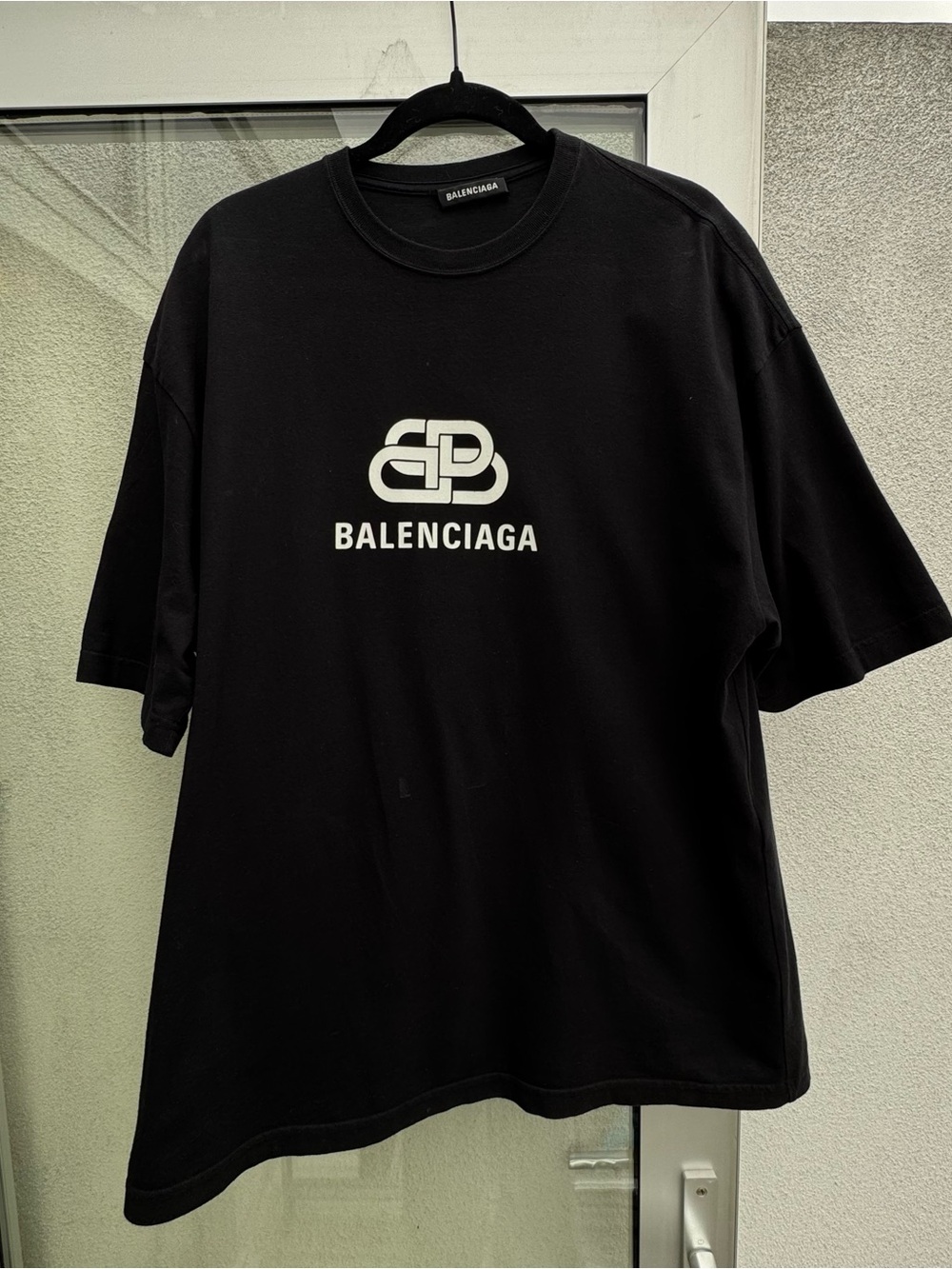 Balenciaga Black T-Shirt with White Logo